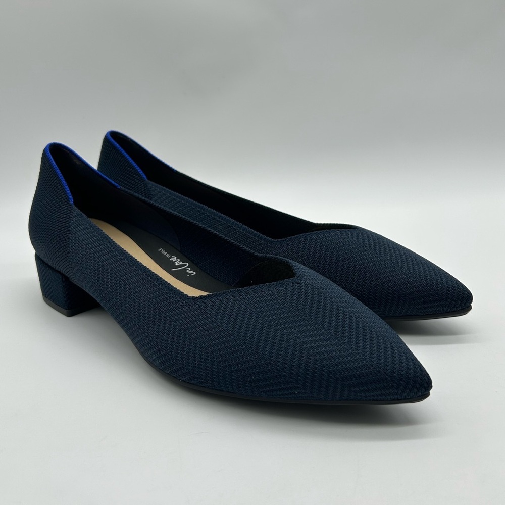 Rothy’s The High Point Knit Heels Navy Blue Sustainable Shoes Size 12 New In Box - Picture 4 of 12